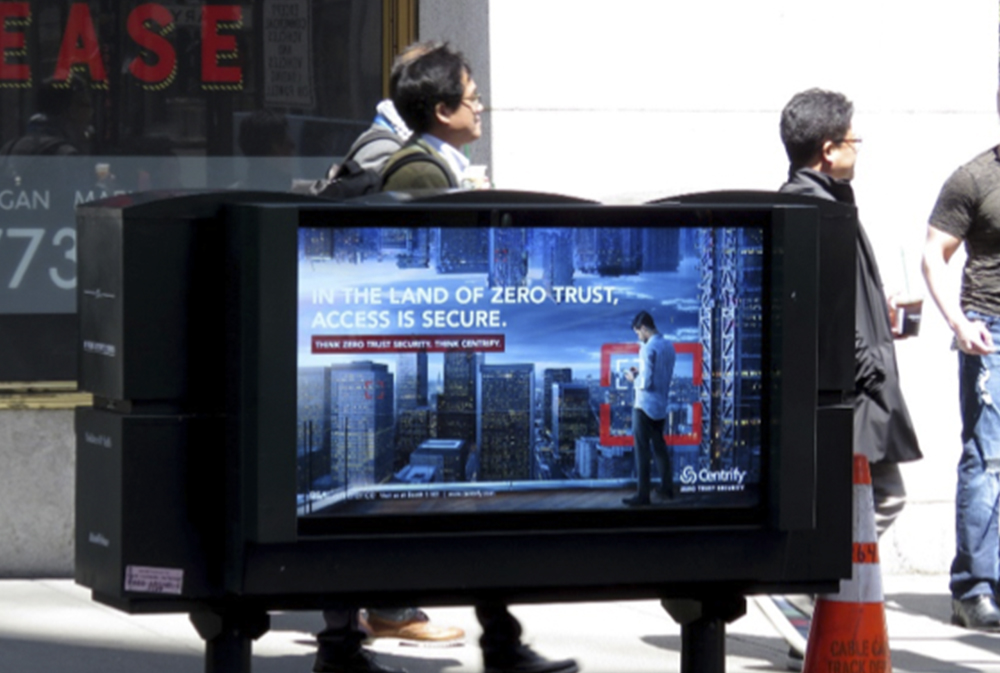 Street-level OOH panel near cultural attractions and shopping streets