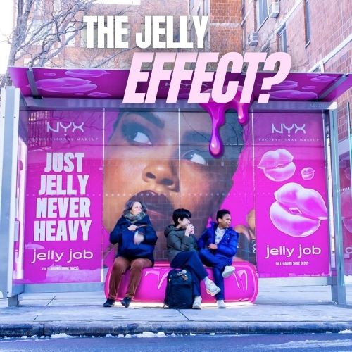NYX Turns Bus Shelter into Fuchsia Jelly Takeover