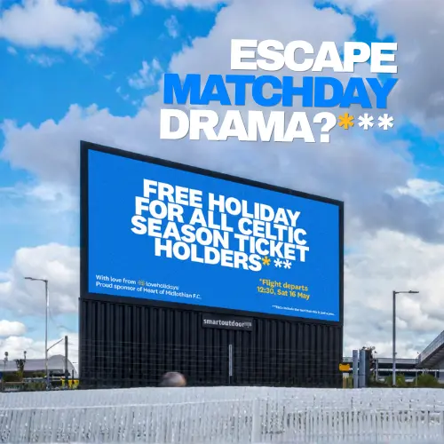loveholidays Backs Hearts With Bold Football OOH