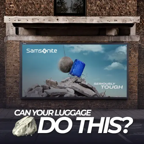 Samsonite Turns Toughness Into an OOH Spectacle