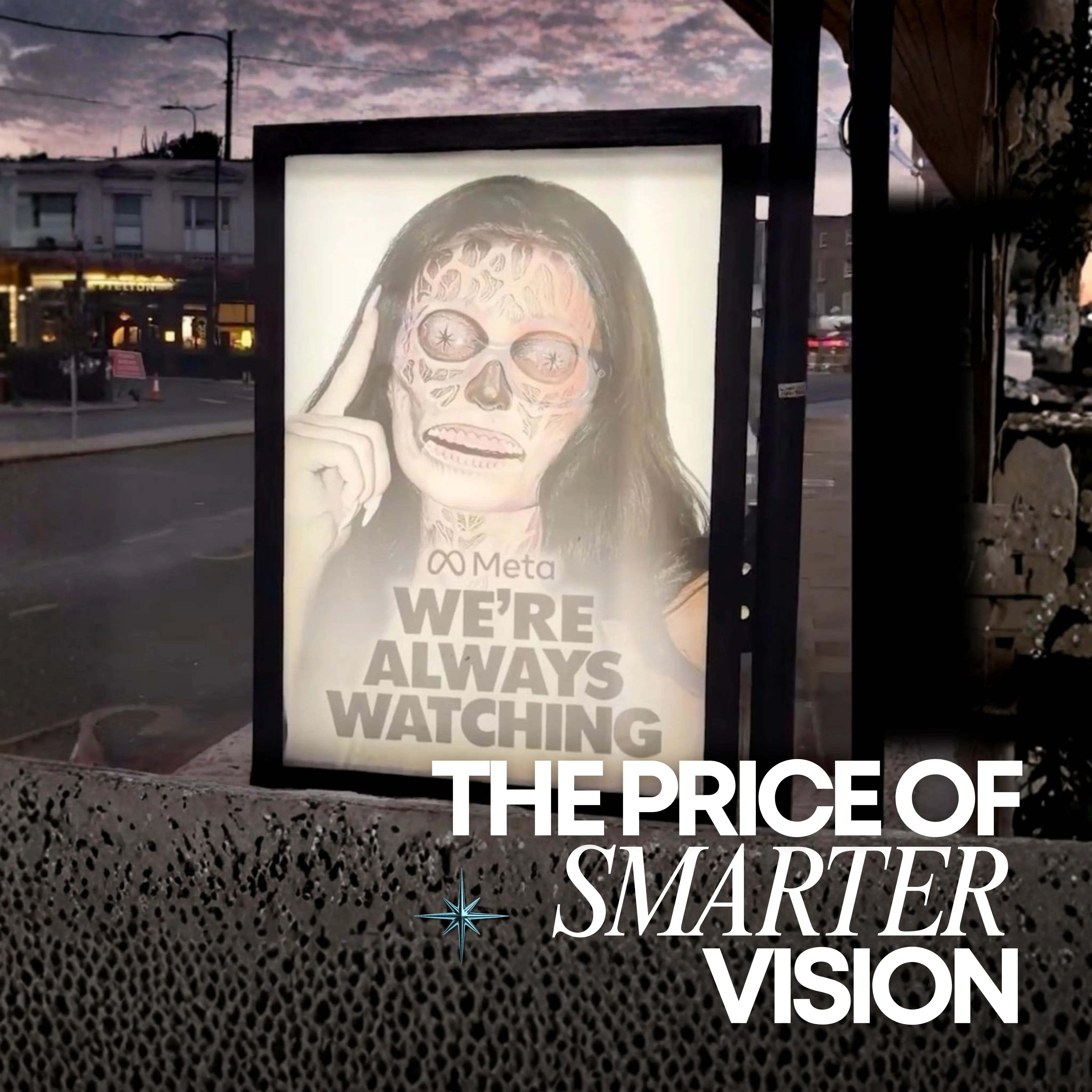 Everyone Hates Elon Uses Lenticular Billboard To Criticize Meta AI Glasses