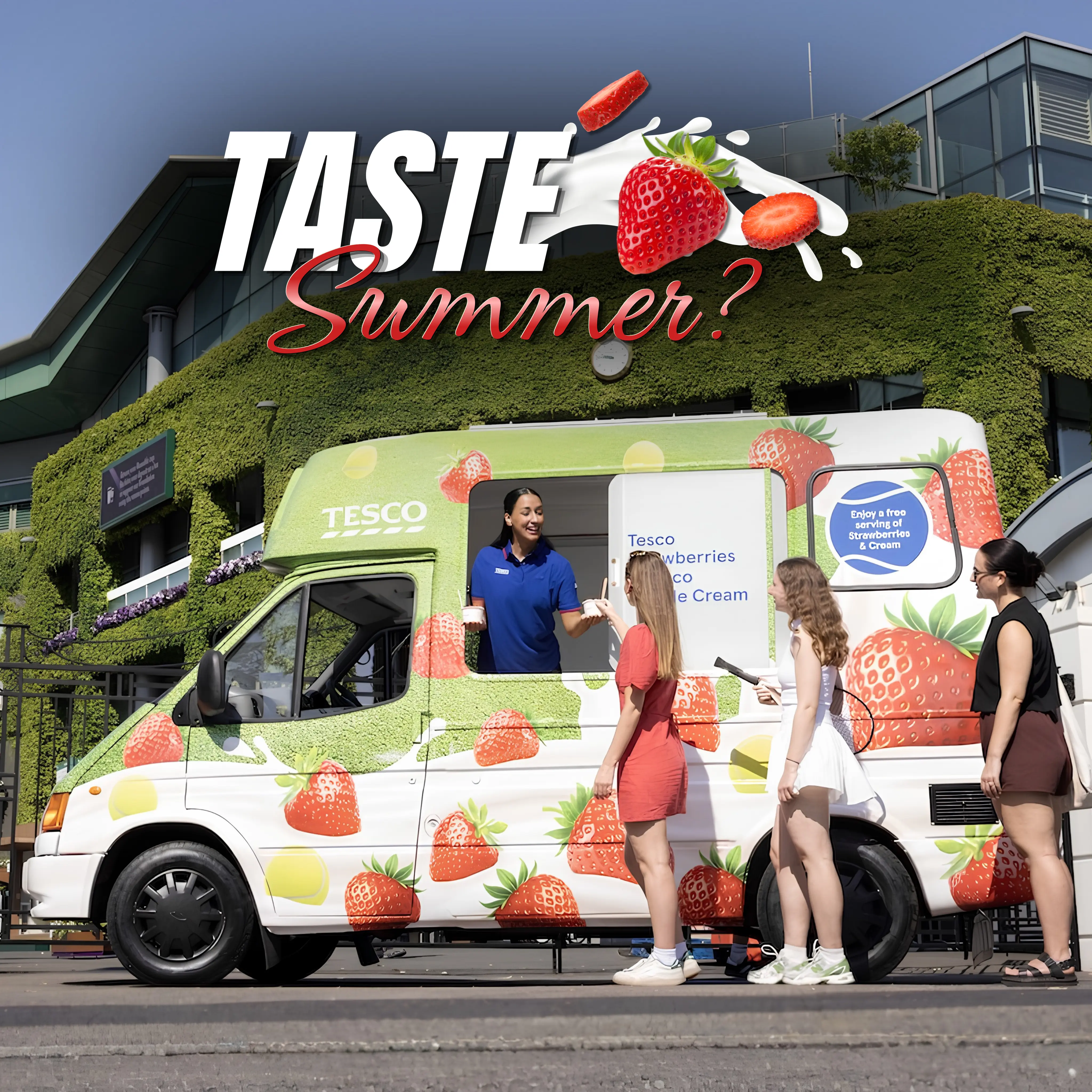 Tesco Brings Strawberries & Cream Van To Wimbledon