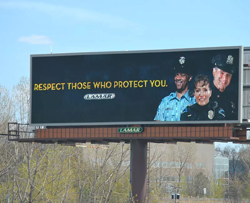 Digital Billboard Advertising, Respect Those Who protect you, Lamar