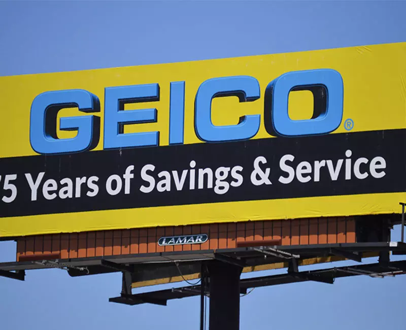Billboard Advertising GEICO, 15 Years of Saving & Service