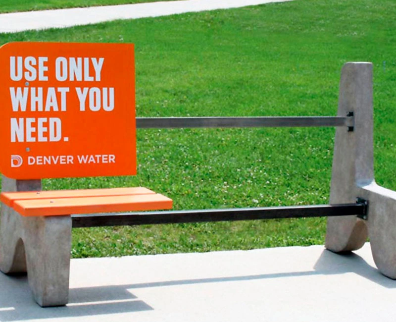 Transit Advertising Bench, Use Only what you Need, Denver Water
