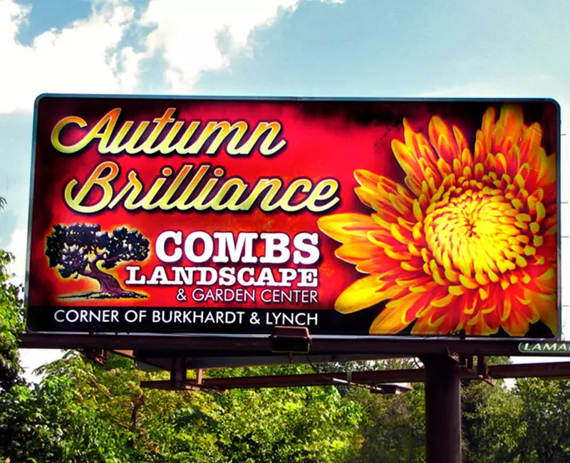 Digital Billboard Advertising, Autum Brilliance, Combs Landscape & Garden Center
