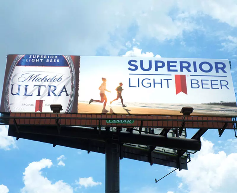Billboard Advertising, Michelob Ultra, Superior, Light Beer