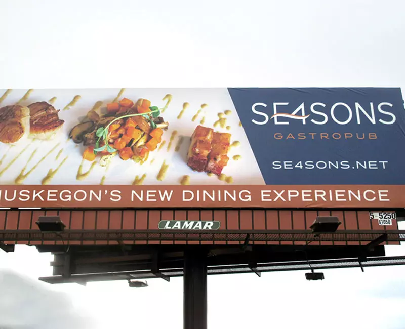 Billboard Advertising, Se4sons Gastropus, Uskegon's New Dining Experience
