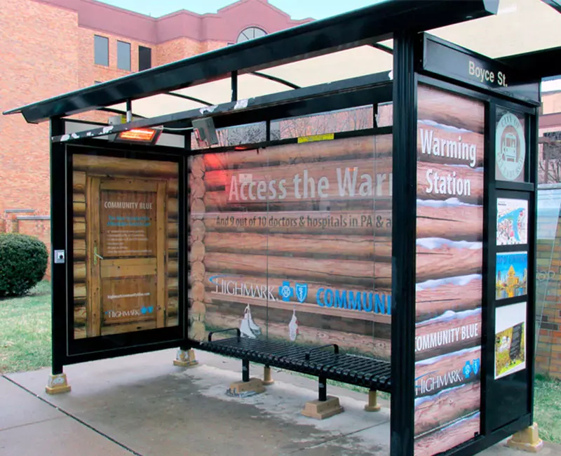 Bus Shelter Advertising, Acess the Warm, HighMark Community
