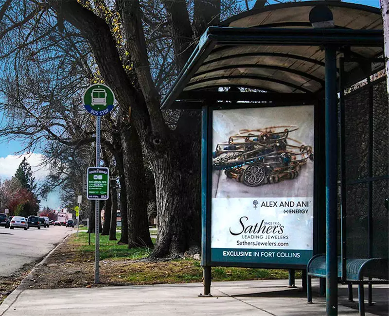 Bus Stop Advertising, Alex and Ani, Sathers