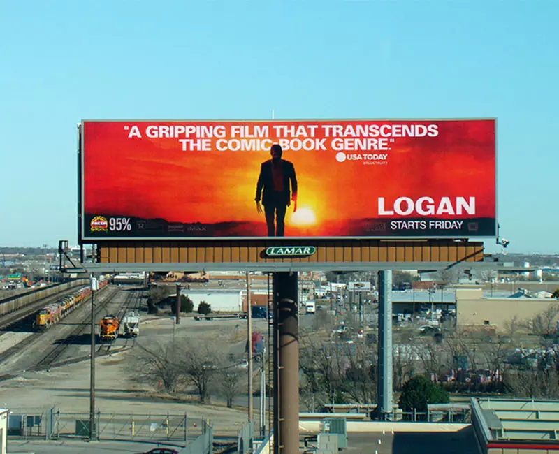 Digital Billboard Advertising, a gripping fil that trascends the comic book genre, Logan