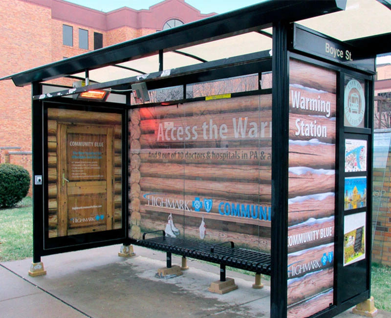 Bus Shelter Advertising, Access the Warm, HighMark Community