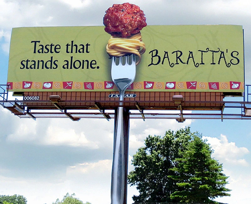 Billboard Advertising for Barattas, Taste that stands alone