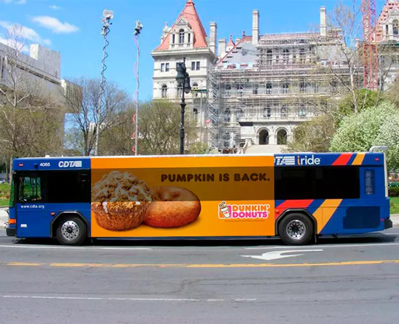 Bus Advertising, Pumpkin is Back, Dunkin Donuts