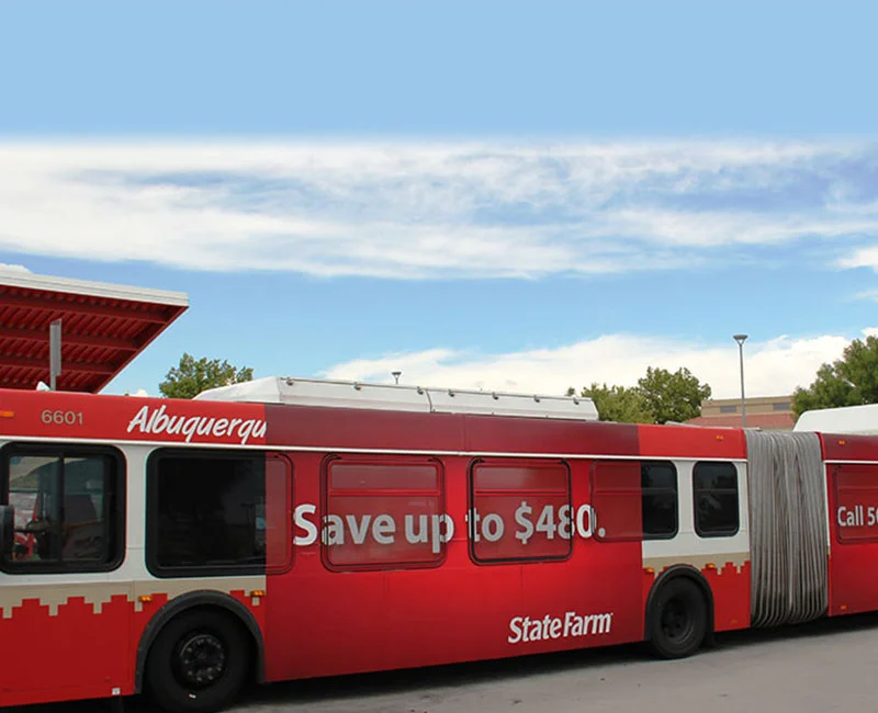 Bus Advertising, Albuquerque, Save up to 480 bucks, State Farm