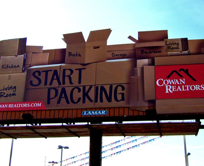 Billboard Advertising, Start Packing, Cowan Realtors