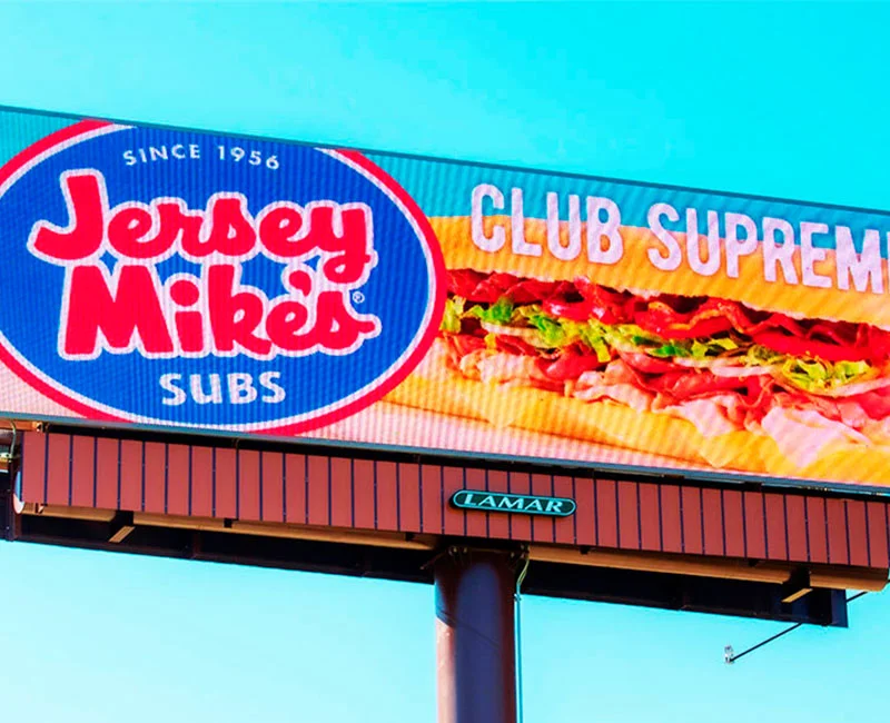 Digital Billboard Advertising Jersey Mike's Subs Club Supreme